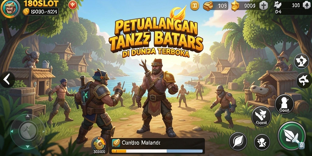 Tangkapan layar gameplay 180SLOT yang menampilkan petualangan seru dan dunia terbuka.