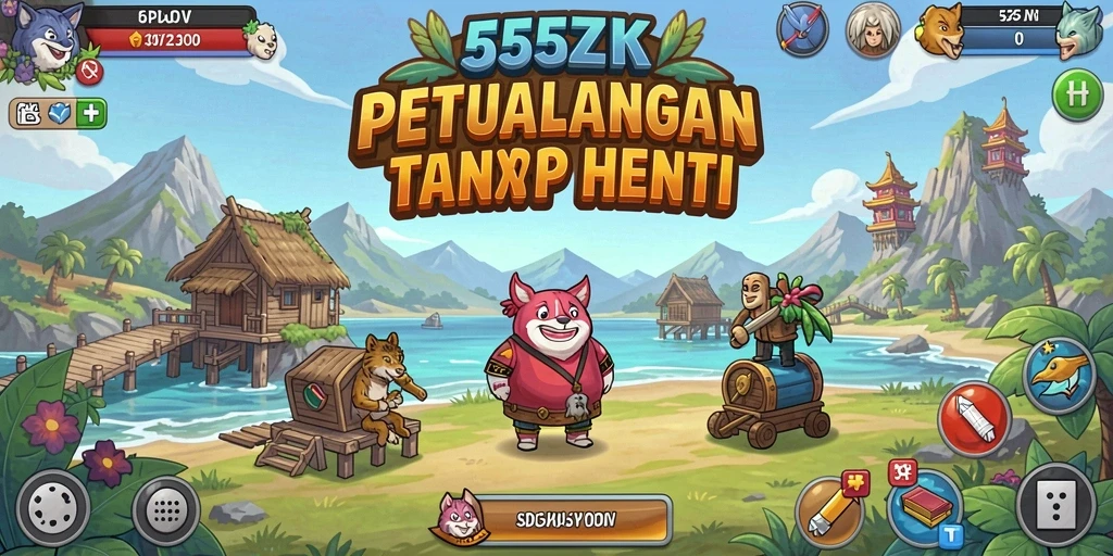 Screenshot gameplay 555ZK yang menunjukkan karisma karakter Idle.