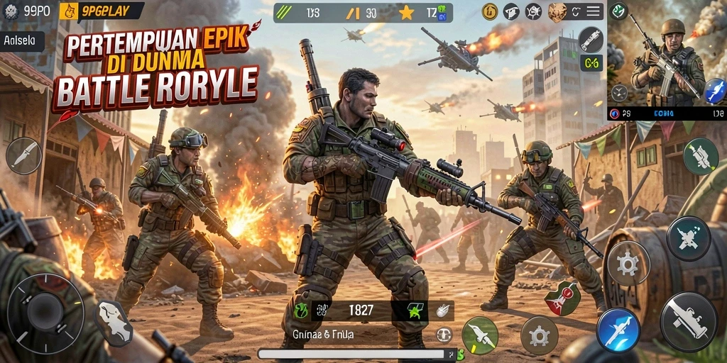 Gameplay seru 95PGPLAY dengan aksi Battle Royale yang menegangkan.
