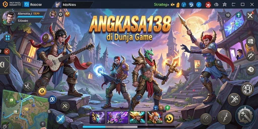 Screenshot gameplay ANGKASA138 dengan aksi strategi dan pertempuran intens.