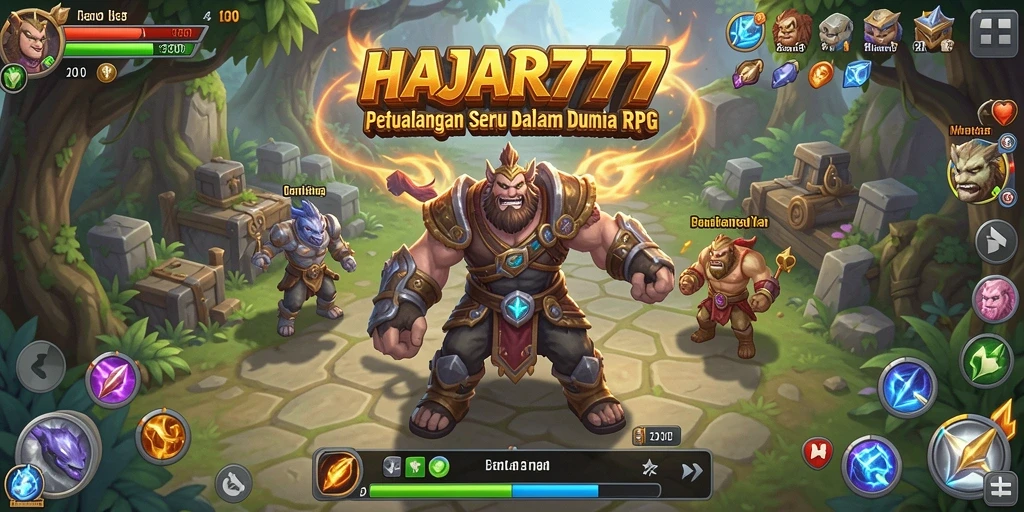 Screenshot gameplay RPG yang menampilkan aksi seru di HAJAR777.