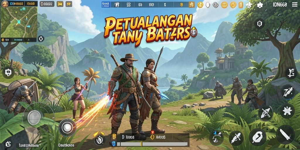 Screenshot gameplay IDN668 yang menunjukkan eksplorasi dunia terbuka yang menakjubkan.