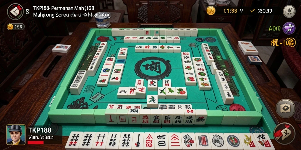 Screenshot utama TKP188 dengan gameplay Mahjong yang menegangkan.