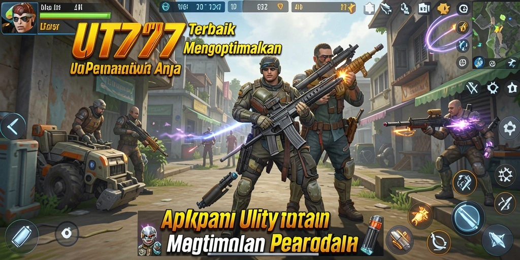 Tampilan utama UT77 menunjukkan fitur-fitur Utility yang praktis.